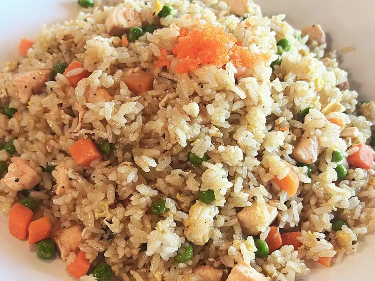 Salmon Fried Rice at Tasty Sushi, a Japanese Restaurant in Sacramento